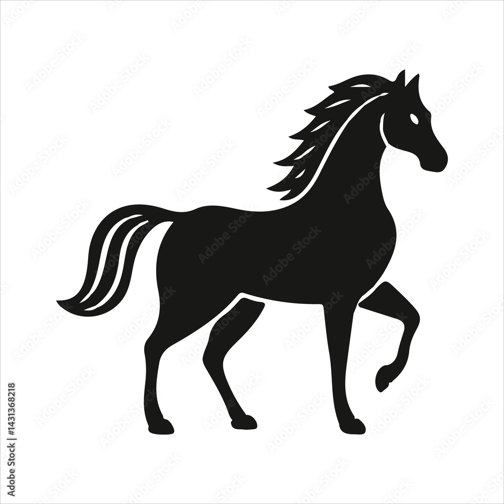 Powerful Horse Jumping Silhouette Vector Design Powerful Horse Jumping Silhouette Vector Design