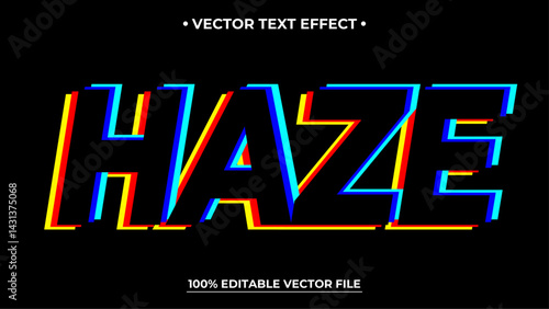 Glitch text effect neon style editable text effect