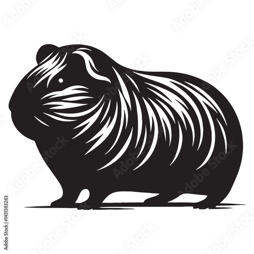 Professional guinea pig silhouette vector crafted for seamless branding – guinea pig silhouette – guinea pig vector – guinea pig illustration – silhouette of guinea pig – guinea pig icon

