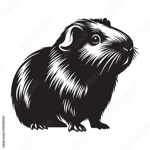 Artistic guinea pig silhouette vector with precise line work for designs – guinea pig silhouette – guinea pig vector – guinea pig illustration – silhouette of guinea pig – guinea pig icon


