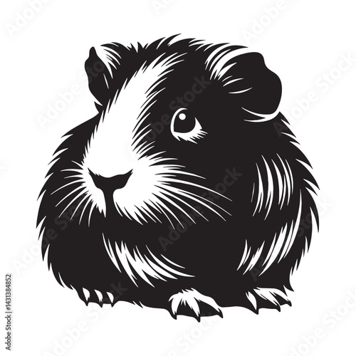 Sleek guinea pig silhouette vector designed for modern logo creation – guinea pig silhouette – guinea pig vector – guinea pig illustration – silhouette of guinea pig – guinea pig icon

