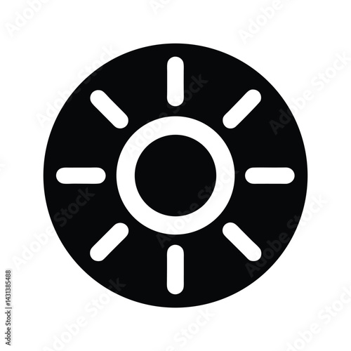 brightness control stencil icon vector illustration