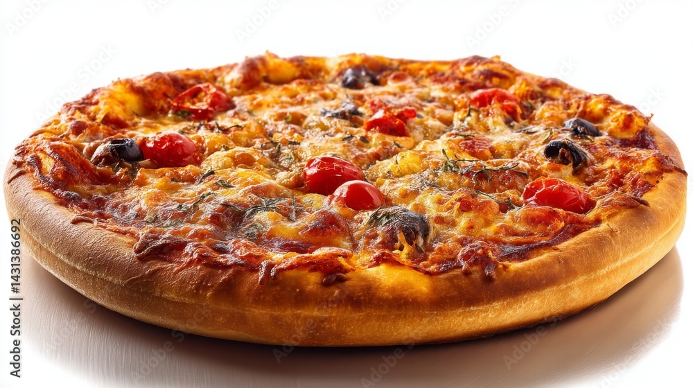 delicious cheese pizza with cherry tomatoes and olives delicious cheese pizza with cherry tomatoes and olives