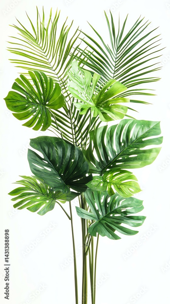 Fototapeta premium Vibrant tropical leaves for interior decor.