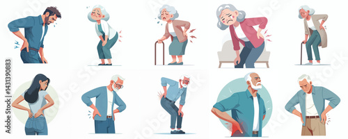 Lower Back Pain Vector Flat Design