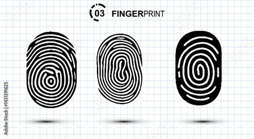 Fingerprint and thumbprint. Biometric identification. Vector 