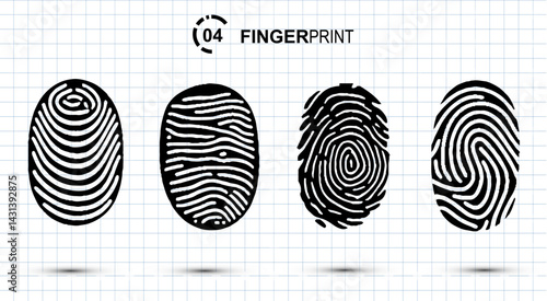 Security or identification system concepts. Biometric data design. Security system based on thumb lines, vector illustration