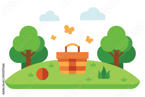 a-peaceful-picnic-in-a-green-park--with-checkered- 