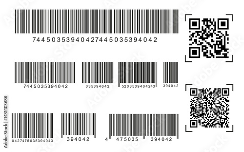 png bar code and black scanner with linear stripes symbol electronic price label tags marketing barcode store graphic information white item sale business technology scan

