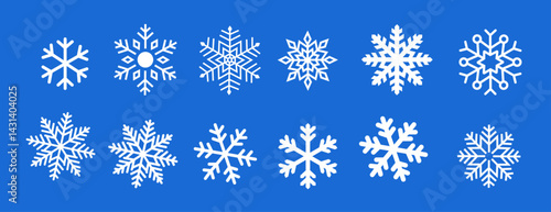 Set of Snowflakes Christmas design vector. Snowflakes icons. White Snowflake. Snowflakes template. Snow winter. Snowflakes icons. Snowflake vector icon