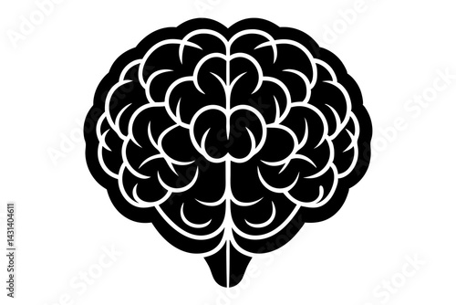brain silhouette vector illustration, human brain vector 