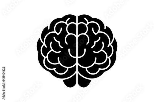 brain silhouette vector illustration, human brain vector 