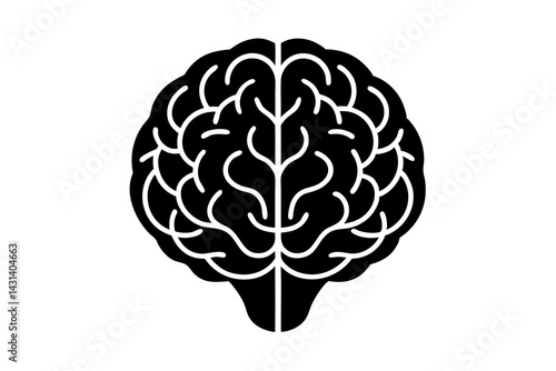 brain silhouette vector illustration, human brain vector 