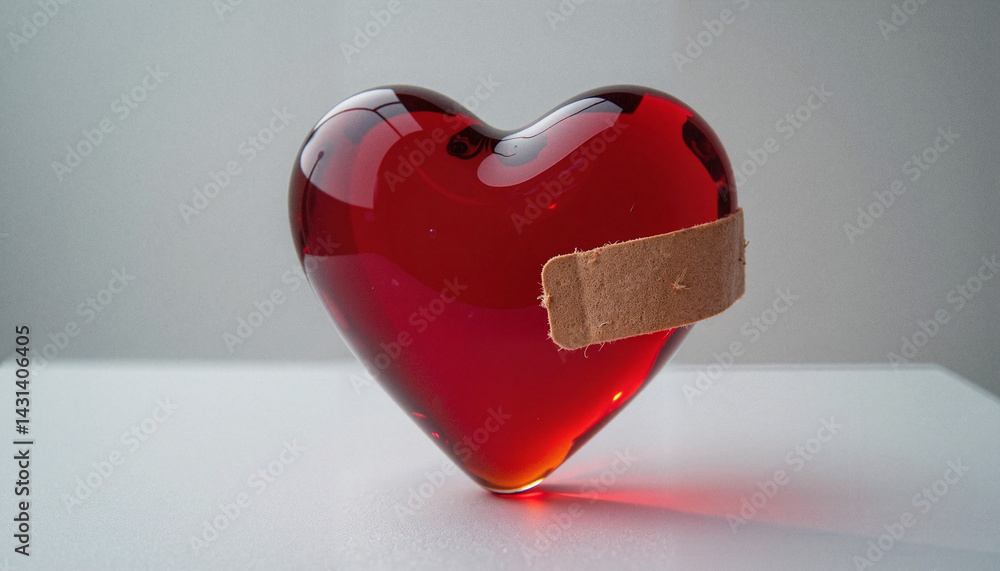 Glass heart with bandage symbolizing healing for Nurse's Day