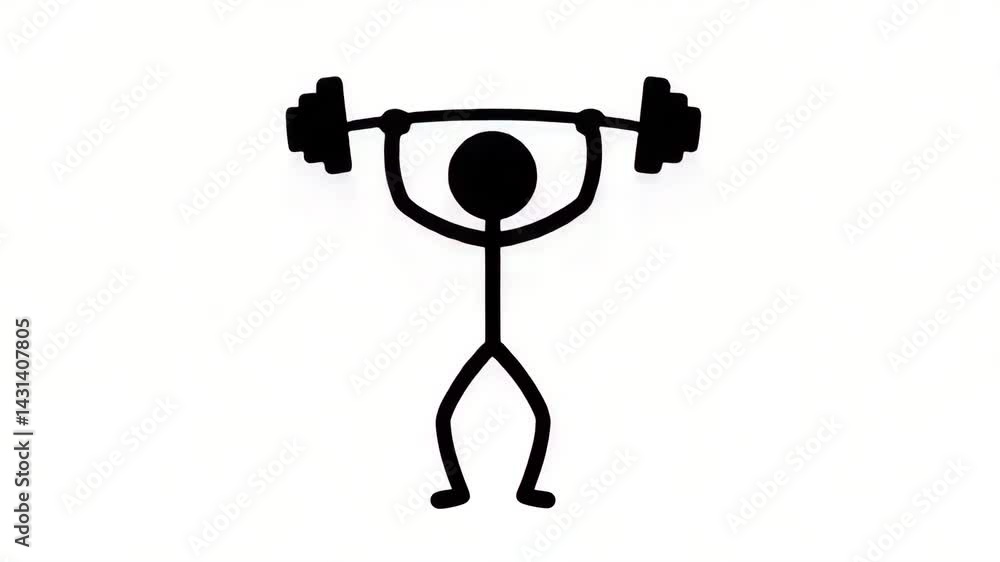 character animation of the line figure of an iron lifting athlete character animation of the line figure of an iron lifting athlete
