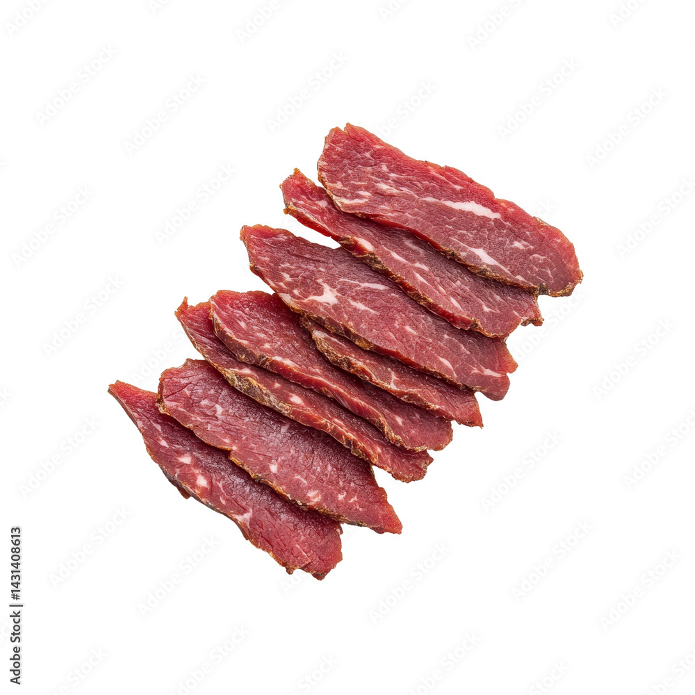 Fresh beef slices arranged neatly, showcasing their rich red color and marbled texture, perfect for culinary use or presentation Fresh beef slices arranged neatly, showcasing their rich red color and marbled texture, perfect for culinary use or presentation