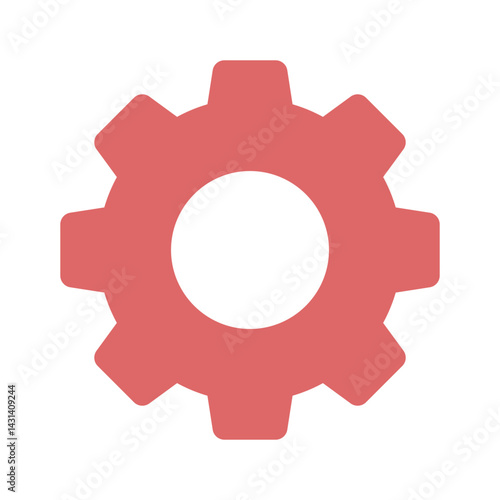 Minimalist Pink Gear Icon for Settings and Mechanics.eps