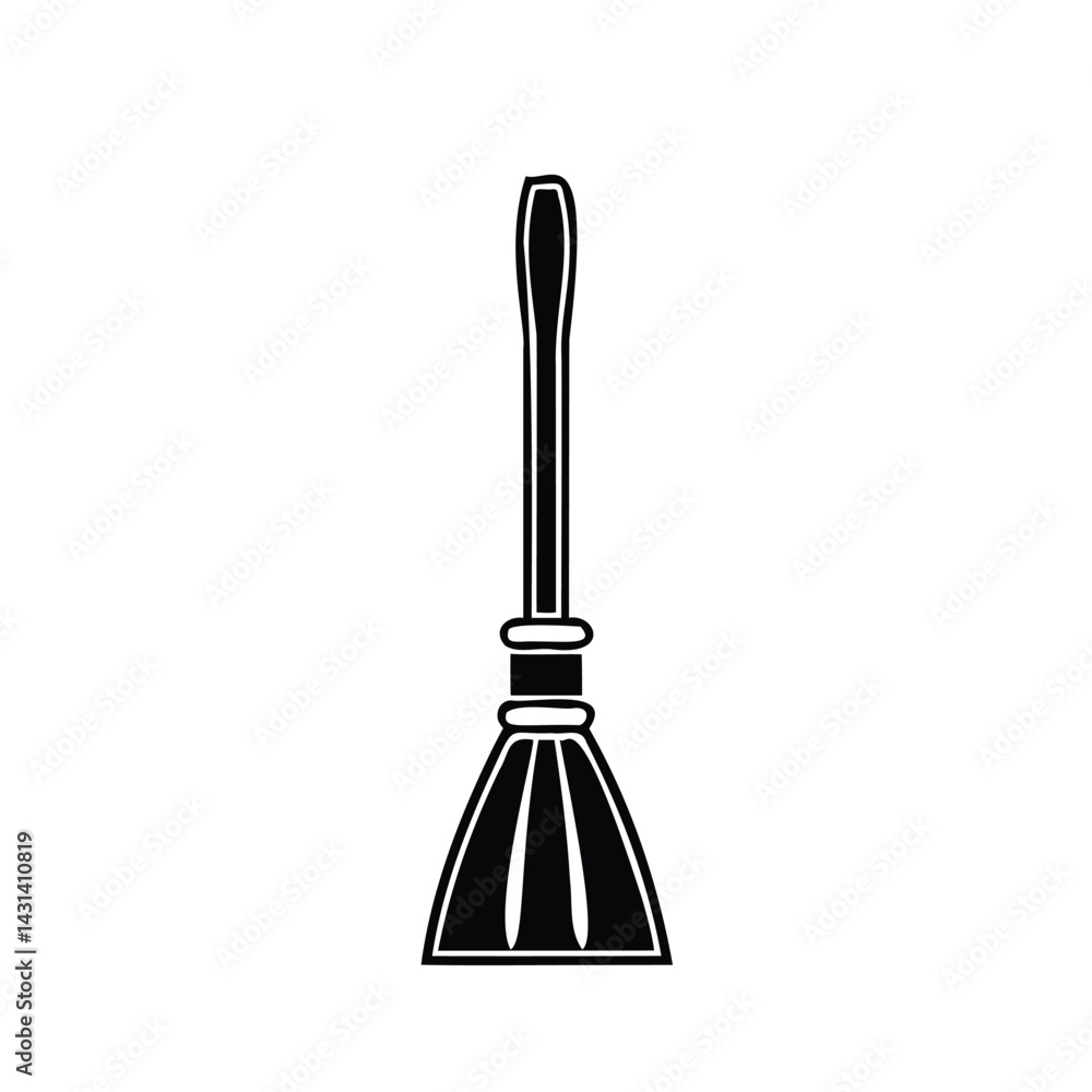 Silhouette of a duster with a long handle Silhouette of a duster with a long handle