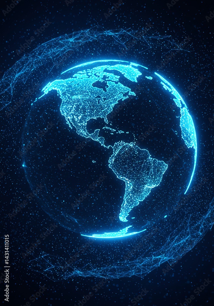 Digital Earth A Glowing Network of Global Connectivity Digital Earth A Glowing Network of Global Connectivity