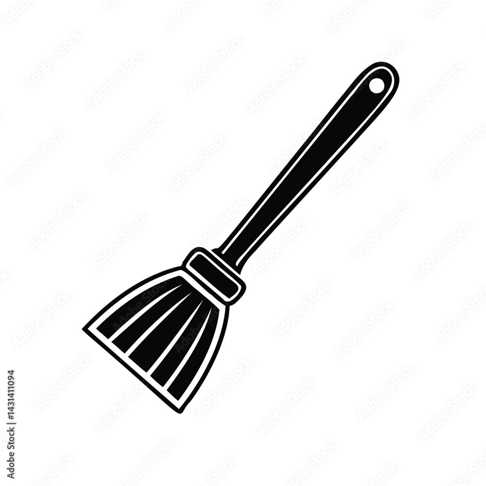 Silhouette of a duster with a long handle Silhouette of a duster with a long handle