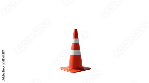Traffic Cone Icon: A vibrant orange traffic cone, standing tall, features crisp white stripes, and offers a visual guide for safety and direction on the road, embodying order and awareness.