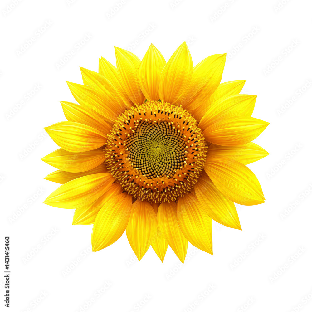 Fototapeta premium Vibrant Single Sunflower on Transparent Background