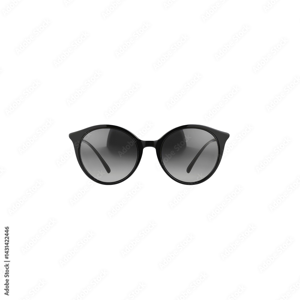 Fototapeta premium Stylish Black Round Sunglasses with Gradient Lenses
