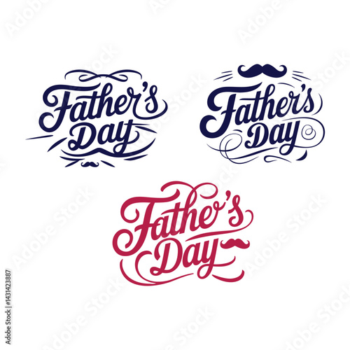 Happy fathers day typography poster design.	