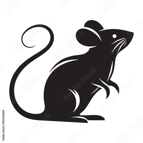 Sleek mouse silhouette vector perfect for modern digital designs – mouse silhouette – mouse vector – mouse illustration – silhouette of mouse – mouse icon

