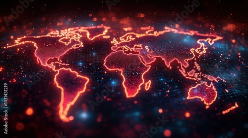 Global digital world map