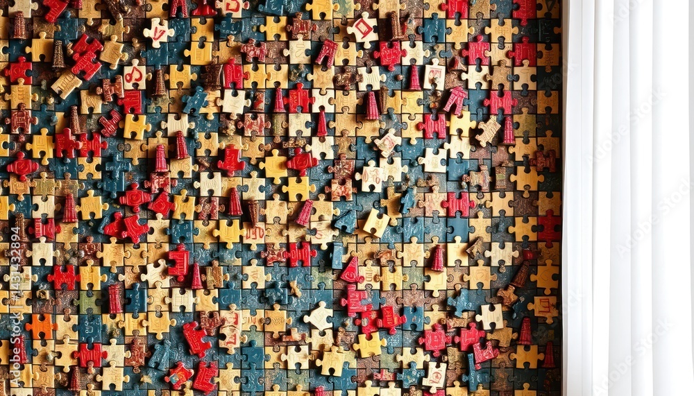 Colorful jigsaw puzzle wall art Colorful jigsaw puzzle wall art