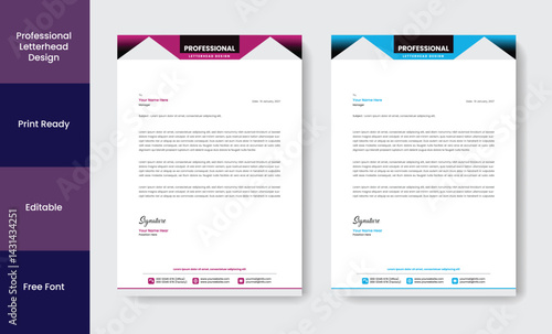 Flat Modern Letterhead Design Template
