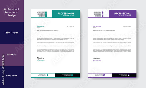 Flat Modern Letterhead Design Template