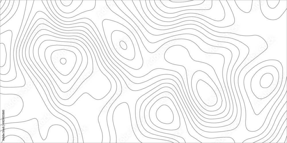 Topographic map grid background. Seamless wavy lines geometric pattern. Topographic canyon map relief texture with curved layers. Modern white paper background.	