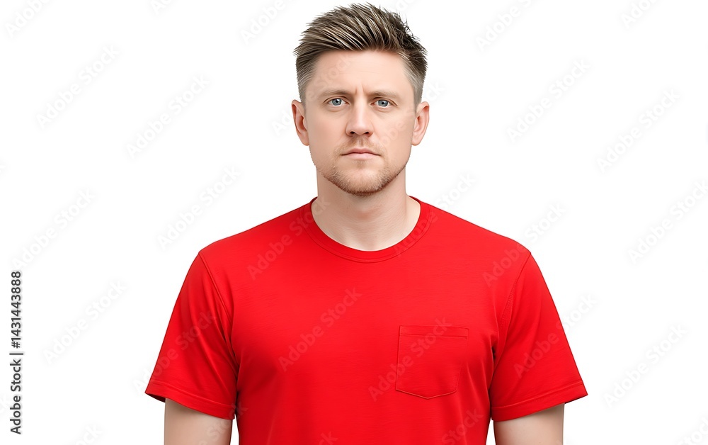 Man in Red T-Shirt Studio Man in Red T-Shirt Studio