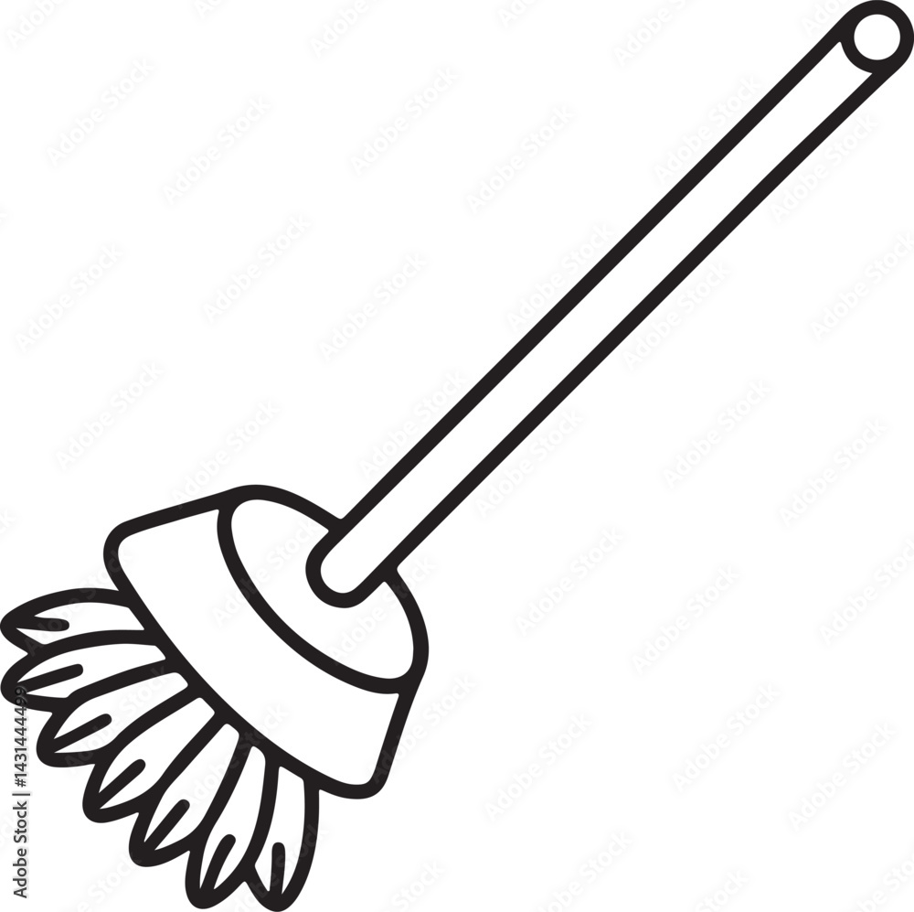 plastic toilet brush line art, black outline, vector and illustration, coloring book page line art drawing plastic toilet brush line art, black outline, vector and illustration, coloring book page line art drawing