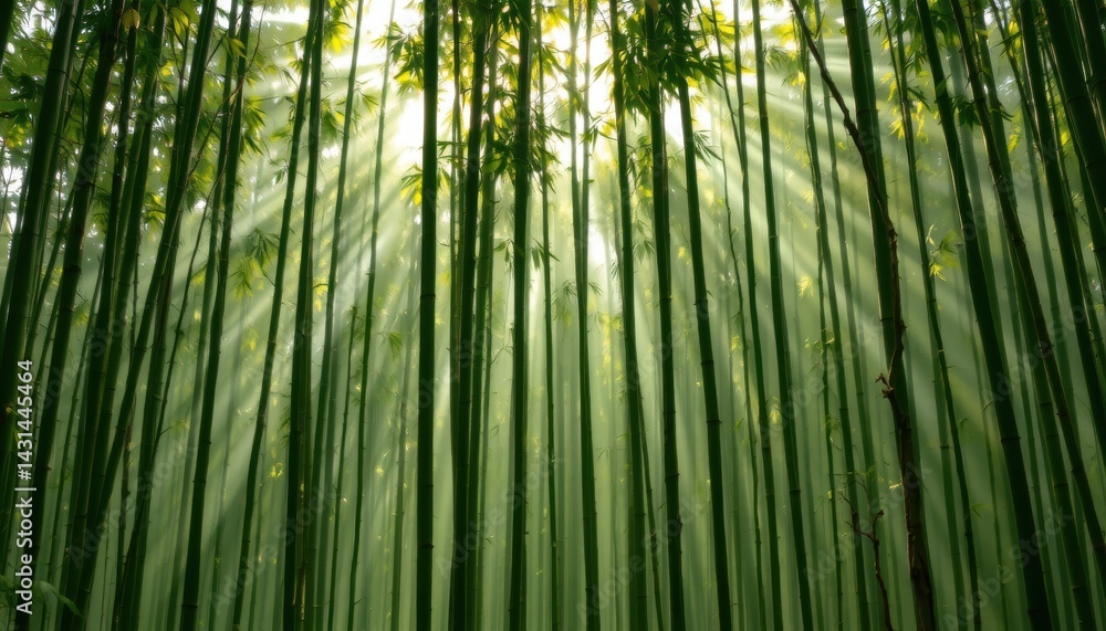 Sunlight Streaming Through Bamboo Forest Nature Scene Tranquil Environment Serene Viewpoint Natural Beauty