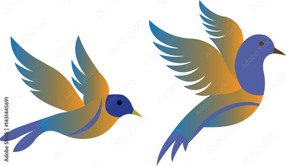 Fototapeta premium Bird logo icon vector .
