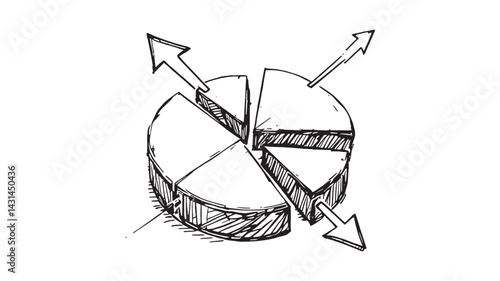 Corporate Strategy line art illustration enhancing business planning process