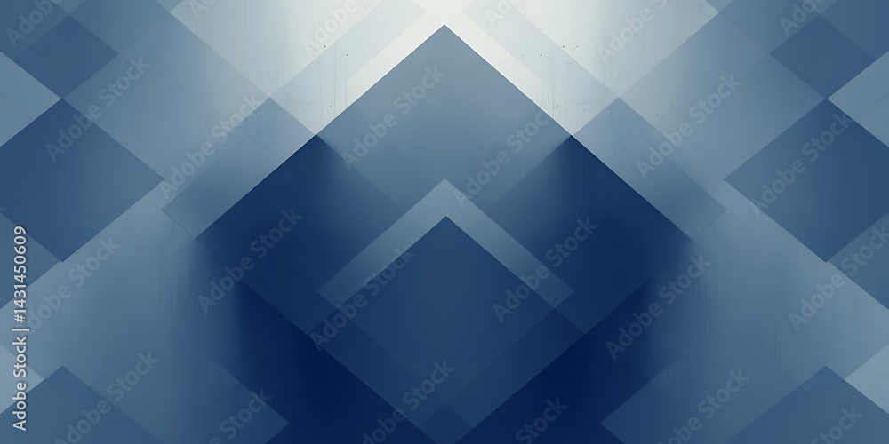 Fototapeta premium Abstract blue and white geometric pattern with overlapping shapes and soft gradients