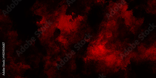 Dark red powder explosion cloud on black background. Abstract red and black grunge texture smoke. smoke fog misty texture overlay on dark black. paranormal red mystic smoke, clouds for movie.