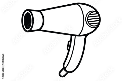 hair dryer outline silhouette vector illustration