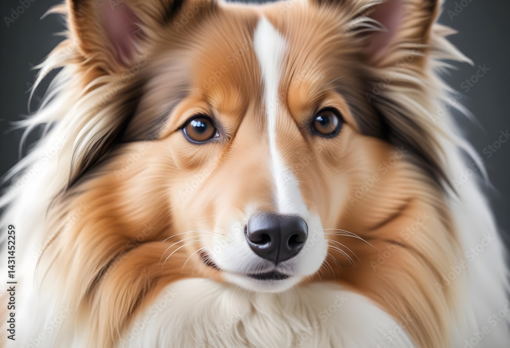 Shetland Sheepdog Portrait with Gentle Expression Shetland Sheepdog Portrait with Gentle Expression