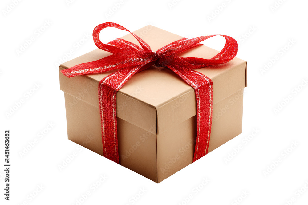 Obraz premium red gift box with ribbon
