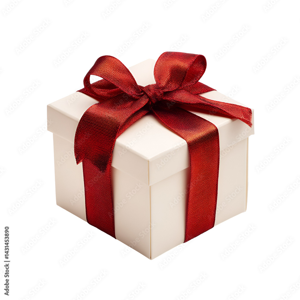 Obraz premium red gift box with ribbon
