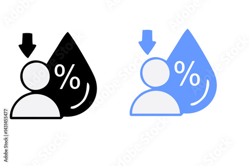 Hydration skin icon or Hydration skin sign vector isolated in flat style. Best Hydration skin icon vector for product packaging design element