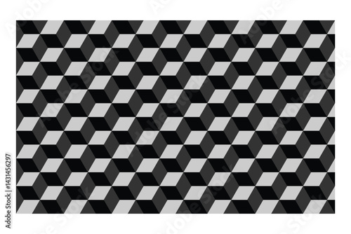 Illusory Cubic Grid Abstraction 3d design silhuetee vector.