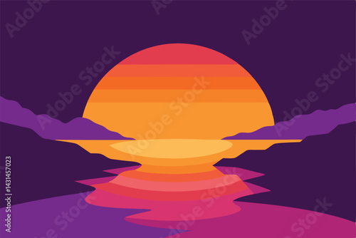 a-tranquil-sunset-over-a-small-cove--with-the-wate.eps