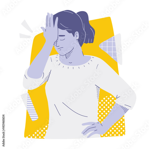 Woman Facepalms Expressing Disappointment