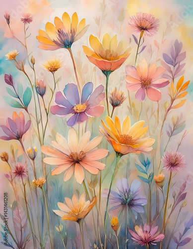 Illustrations of flowers on tiles © Ceri